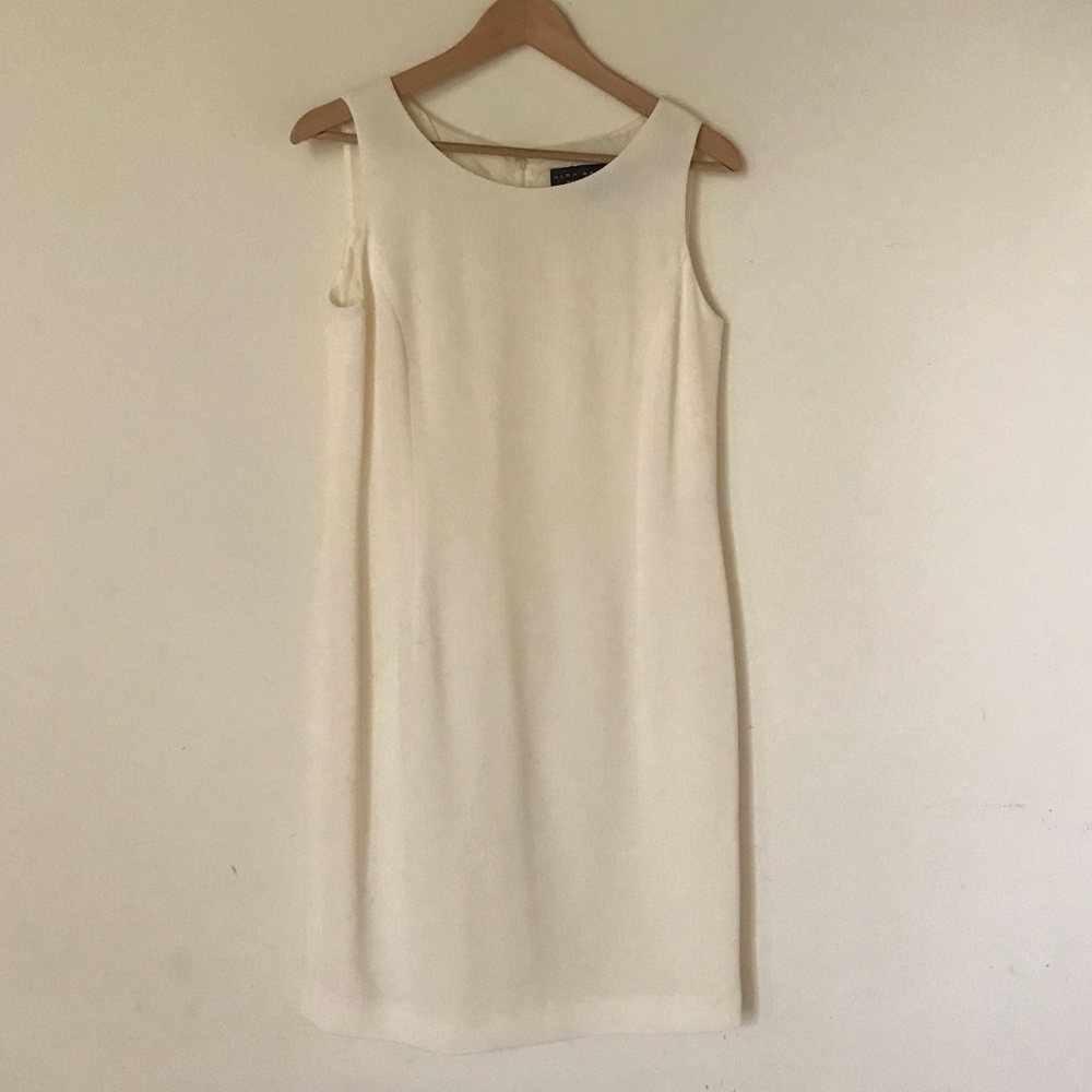 Garfield and Marks Dress Cream Ribbed Sleeveless